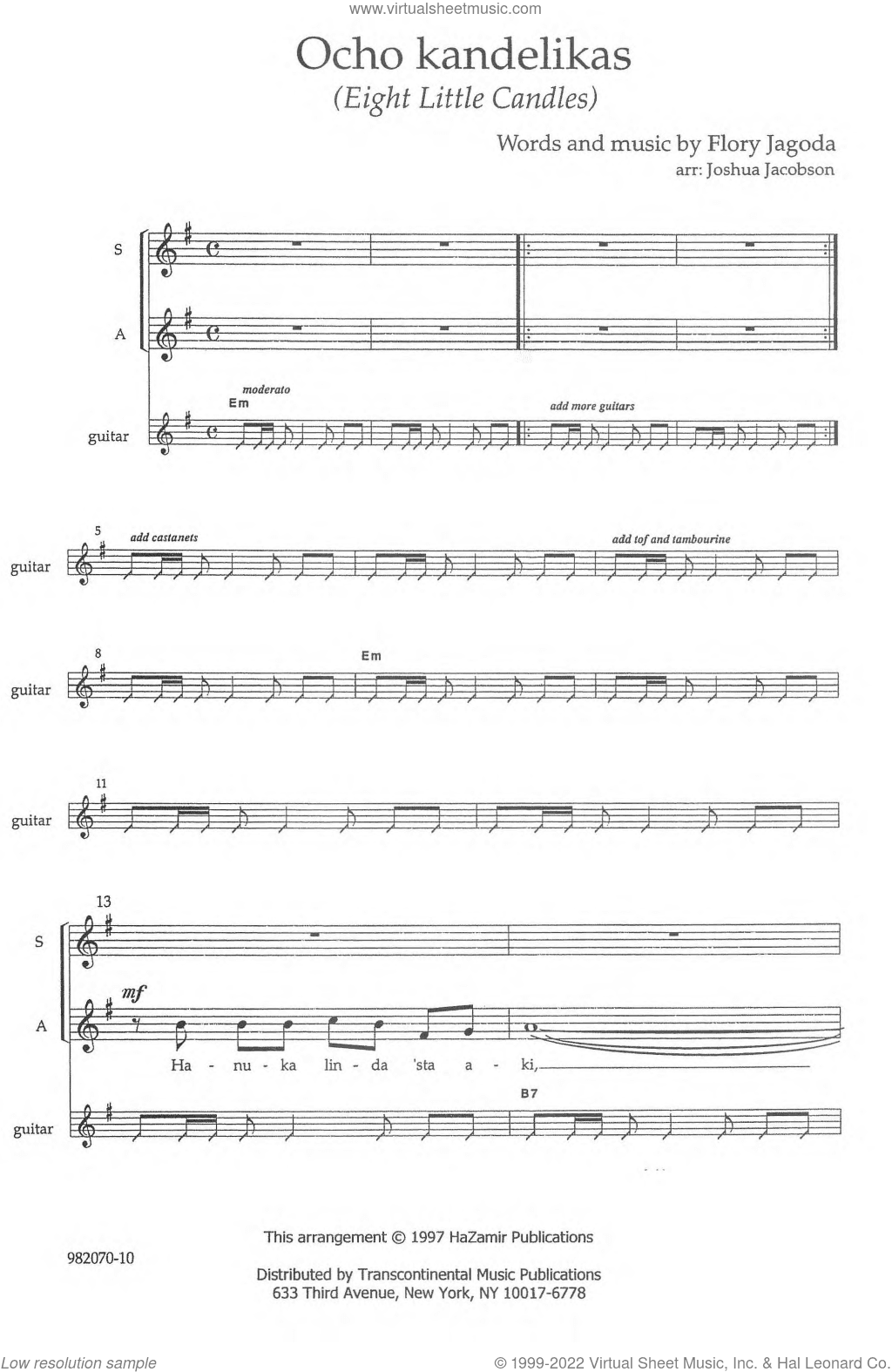 Ocho Kandelikas (arr. Joshua Jacobson)