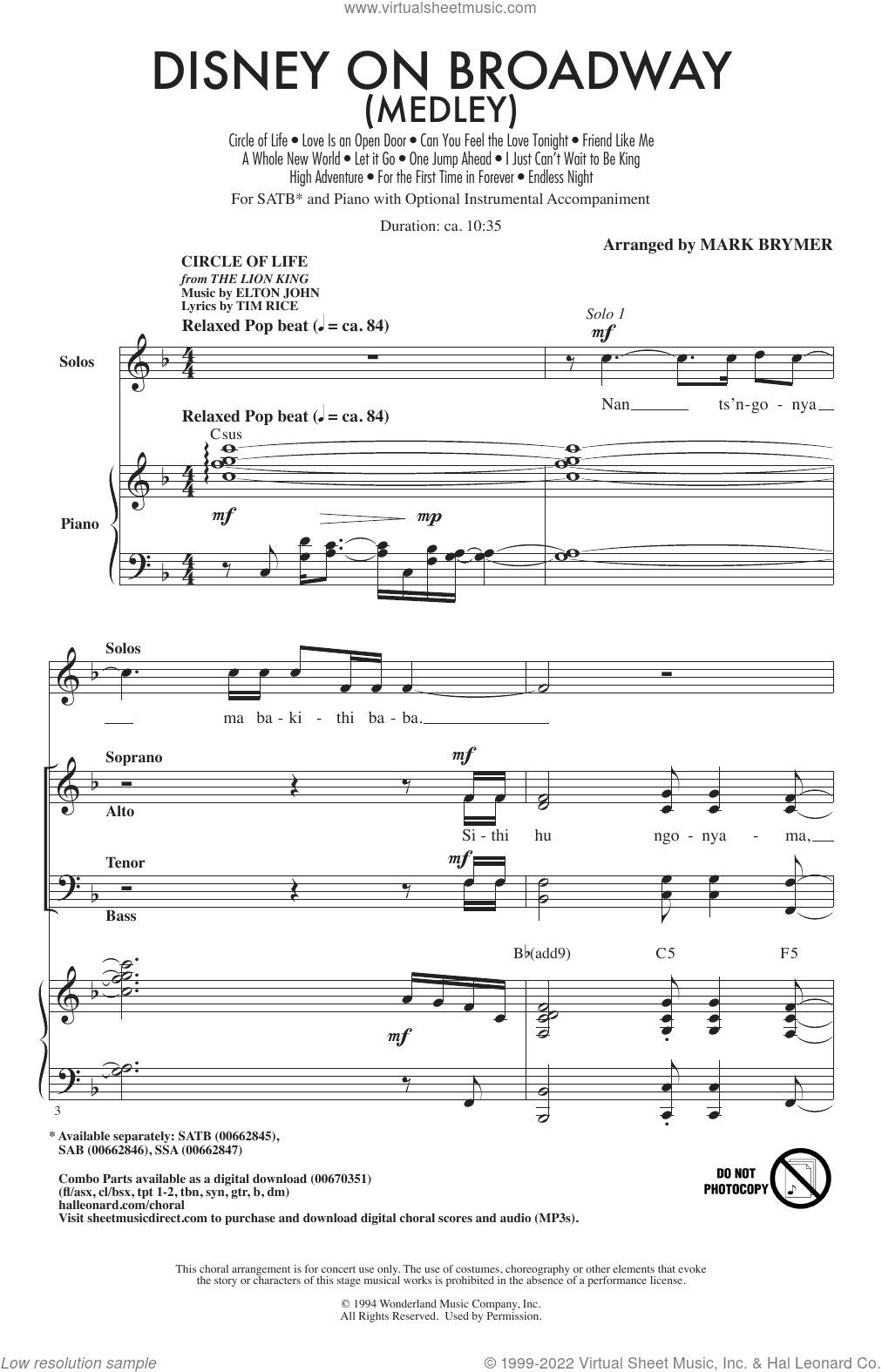 Disney On Broadway (Medley)