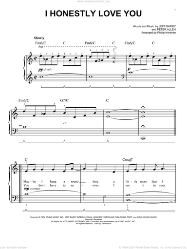 I Honestly Love You (arr. Phillip Keveren)