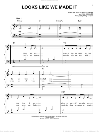 Looks Like We Made It (arr. Phillip Keveren)