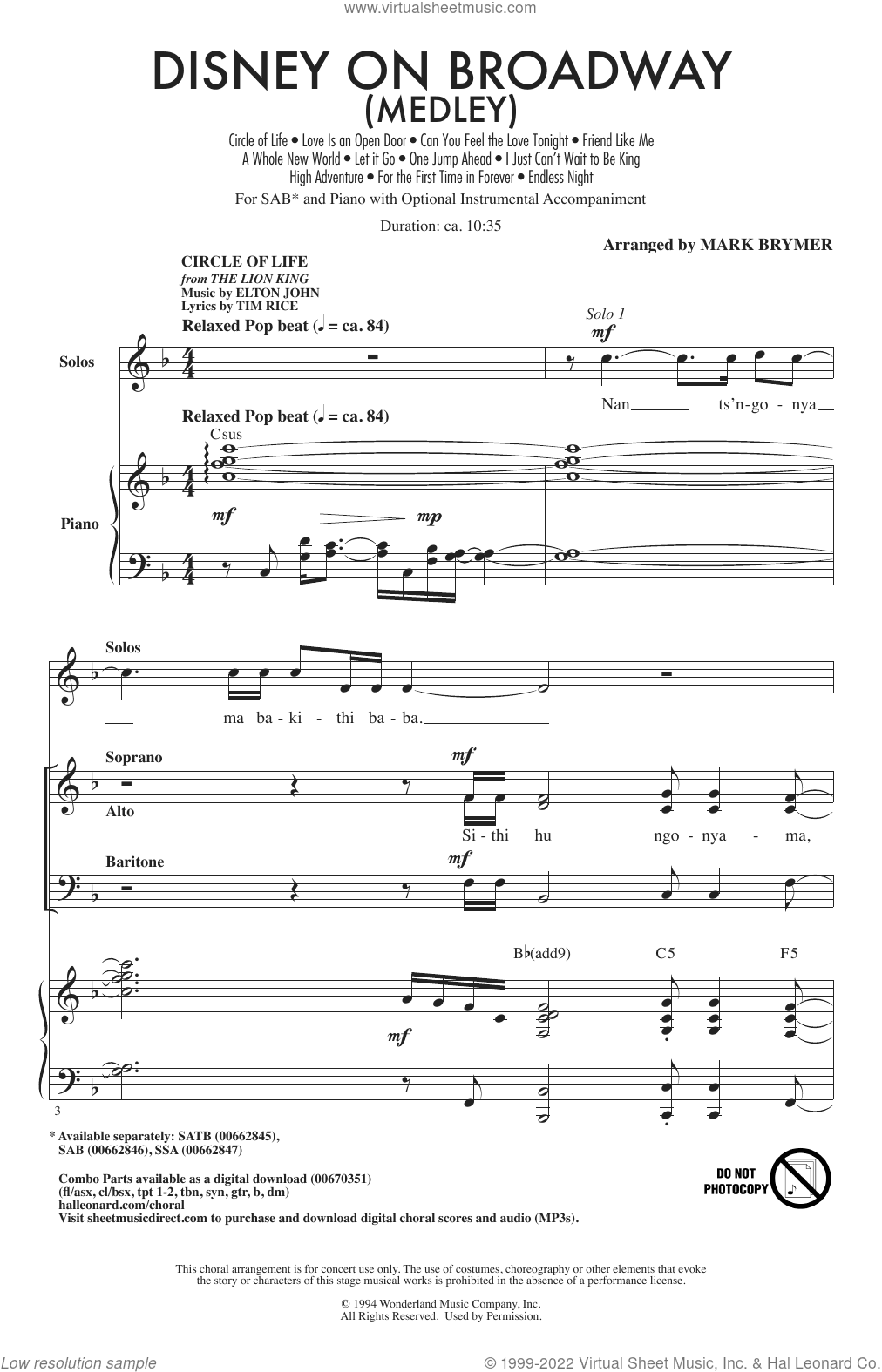 Disney On Broadway (Medley)