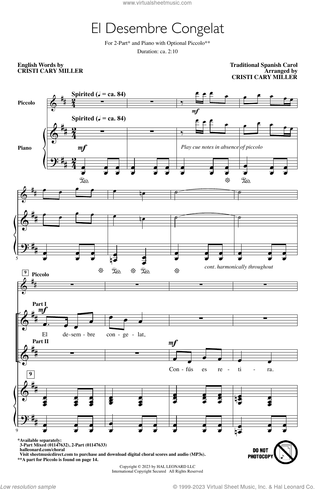 El Desembre Congelat (arr. Cristi Cary Miller)