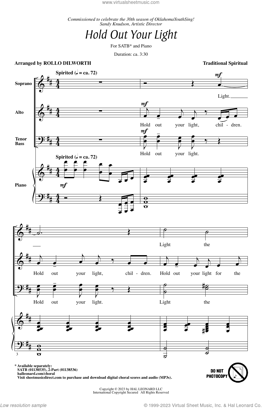 Hold Out Your Light (arr. Rollo Dilworth)
