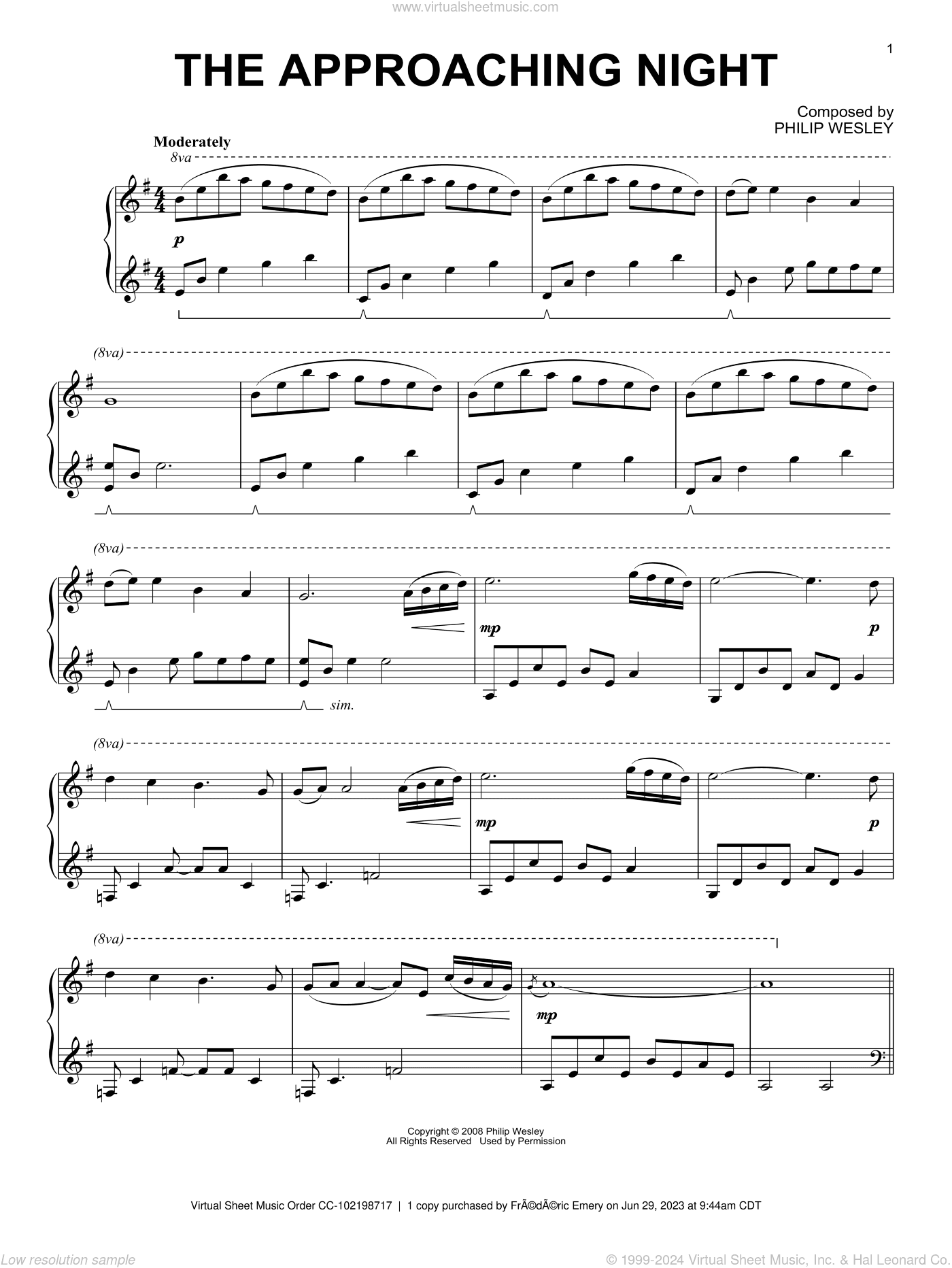The Approaching Night, (intermediate)