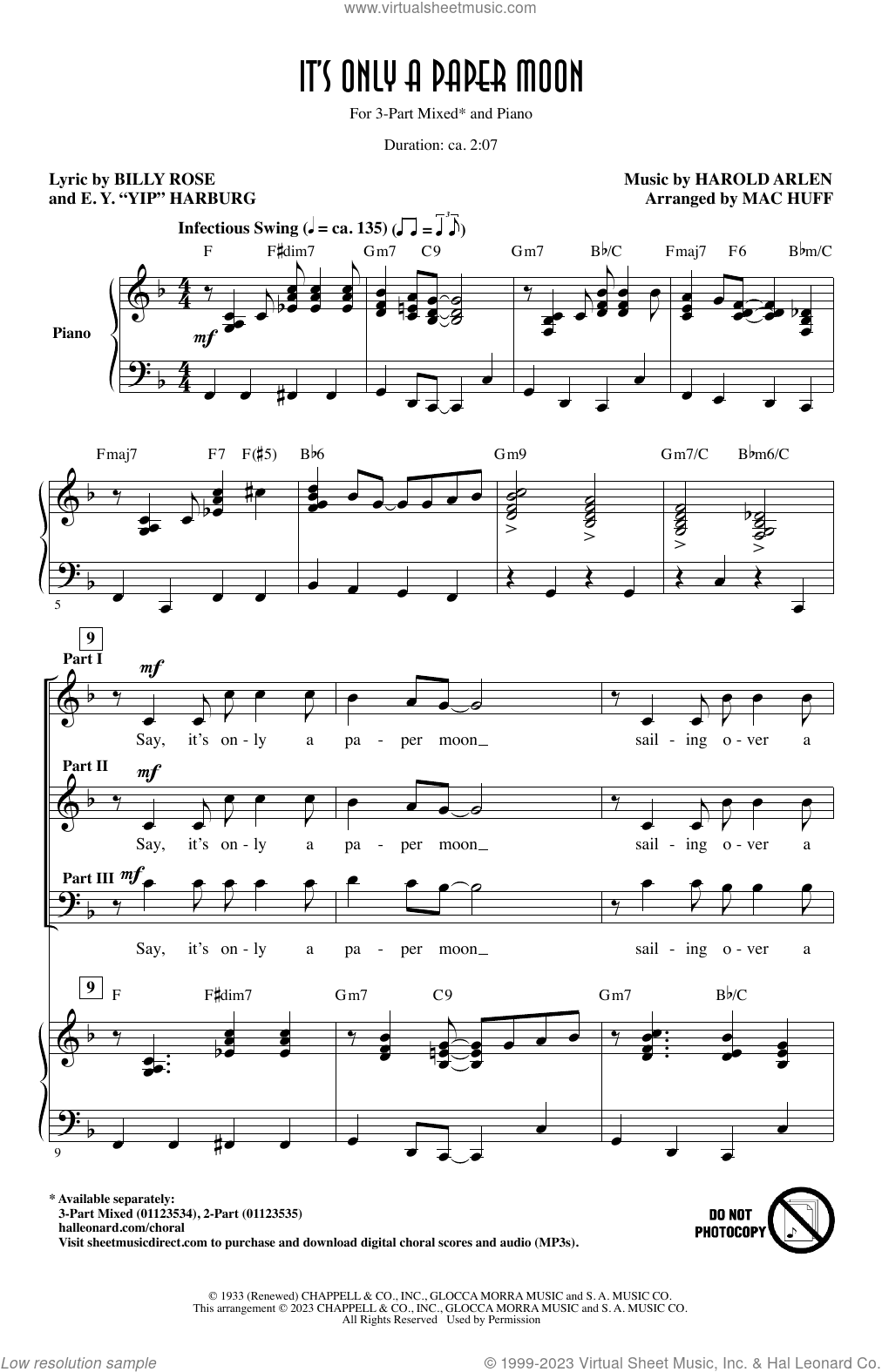 It's Only A Paper Moon (arr. Mac Huff)
