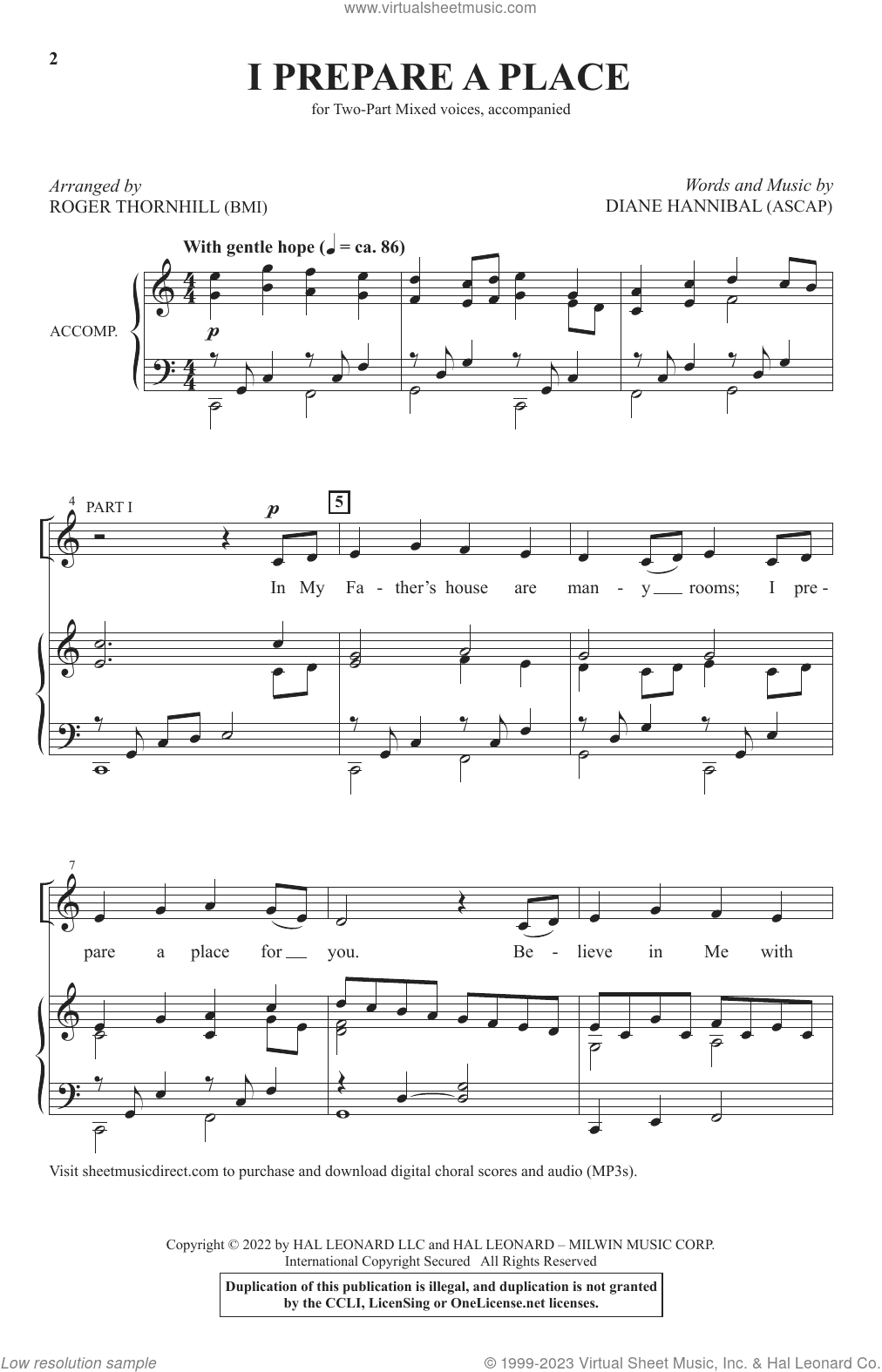 I Prepare A Place (arr. Roger Thornhill)