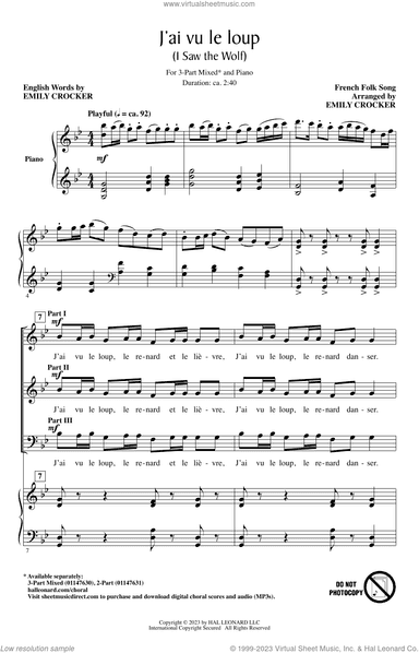 J'ai Vu Le Loup (I Saw The Wolf) (arr. Emily Crocker)