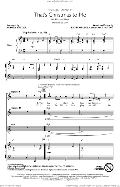That's Christmas To Me (arr. Audrey Snyder)