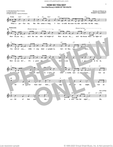 How Do You Do? (from Song Of The South)