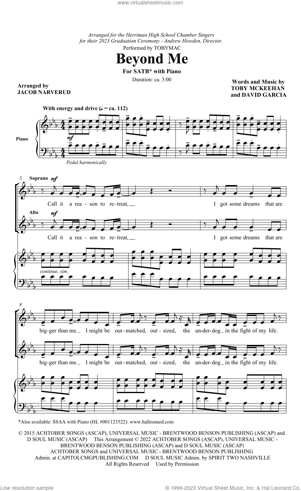 Beyond Me (arr. Jacob Narverud)