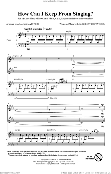 How Can I Keep From Singing (arr. Matt and Adam Podd)