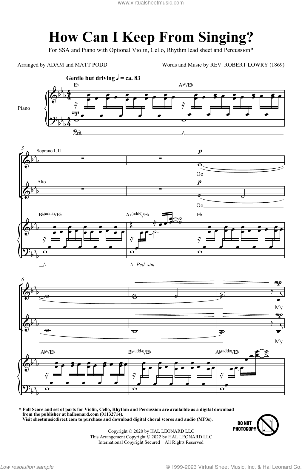 How Can I Keep From Singing (arr. Matt and Adam Podd)
