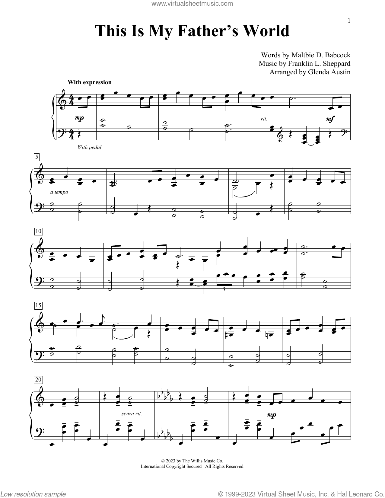 This Is My Father's World (arr. Glenda Austin)