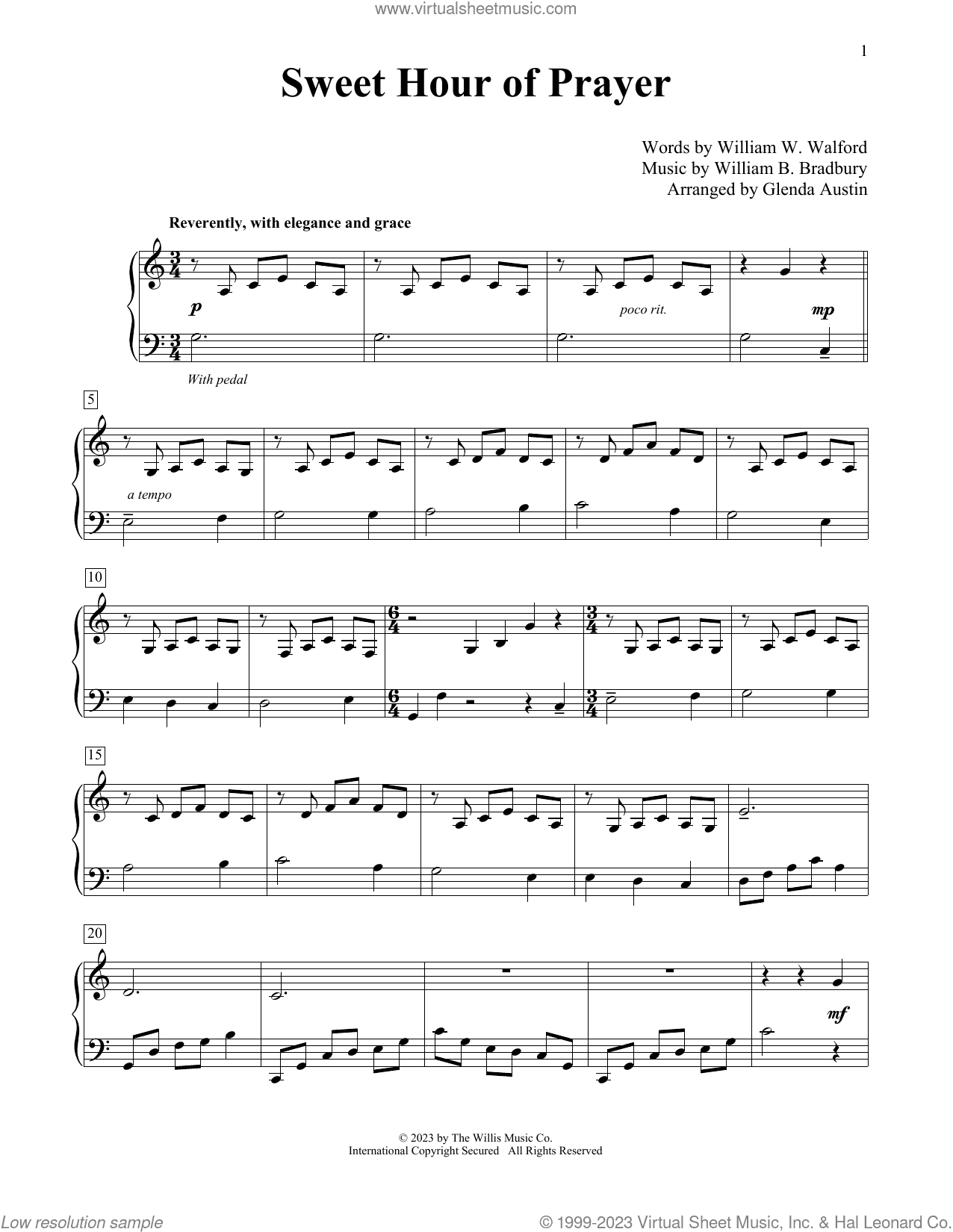 Sweet Hour Of Prayer (arr. Glenda Austin)