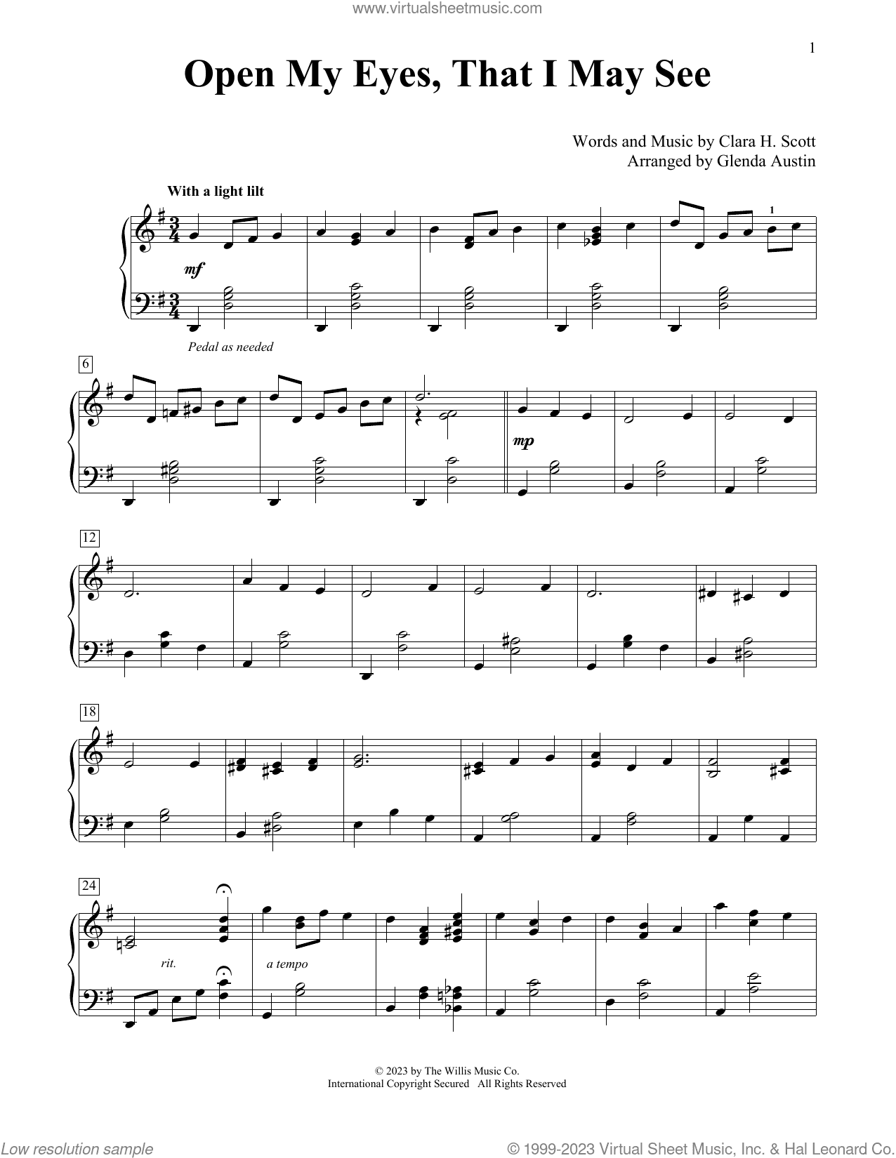 Open My Eyes, That I May See (arr. Glenda Austin)