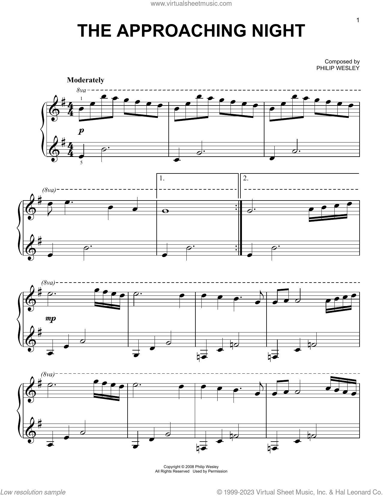 The Approaching Night, (easy)