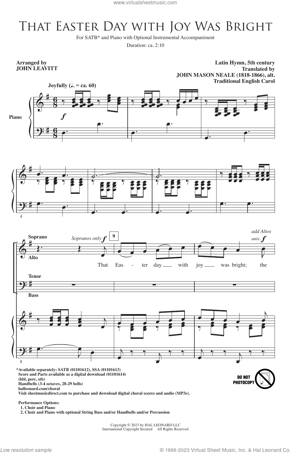 That Easter Day With Joy Was Bright (arr. John Leavitt)