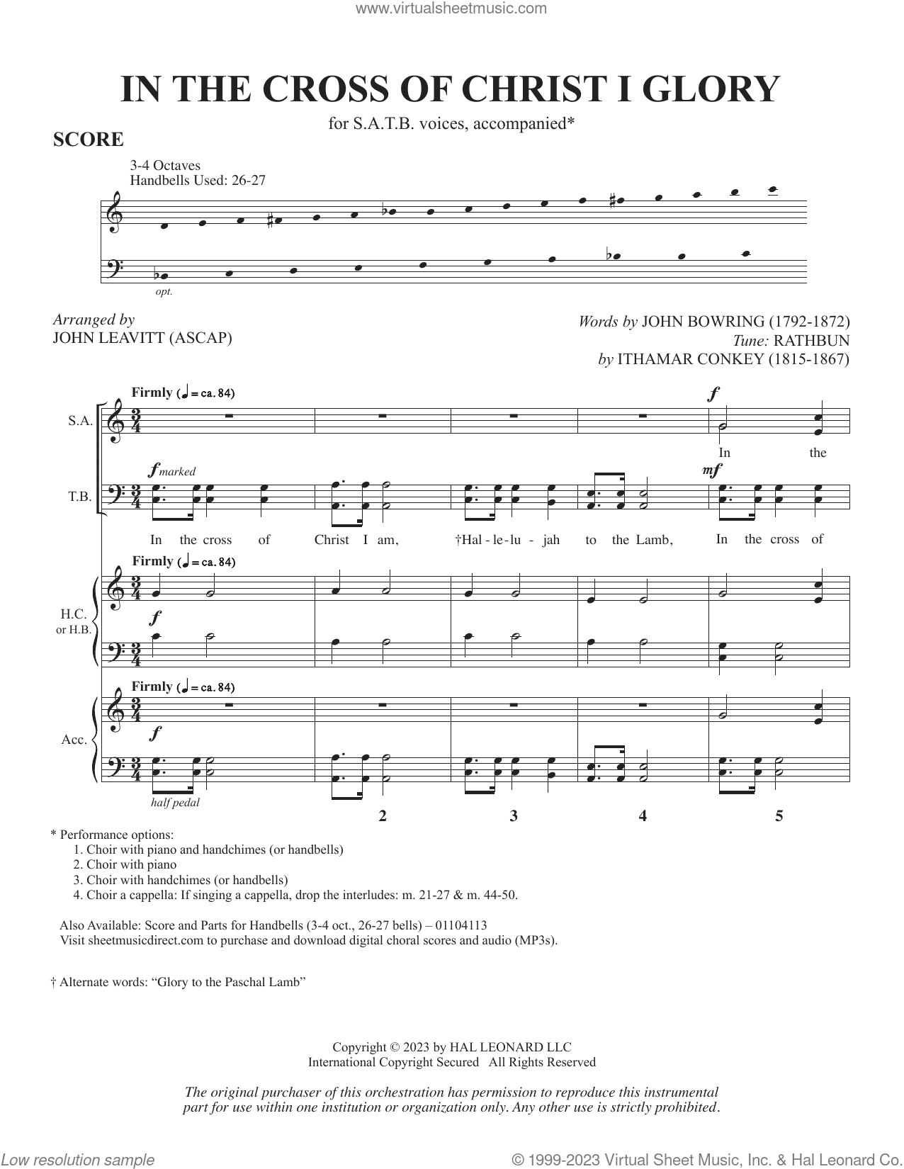 In The Cross Of Christ I Glory (arr. John Leavitt)