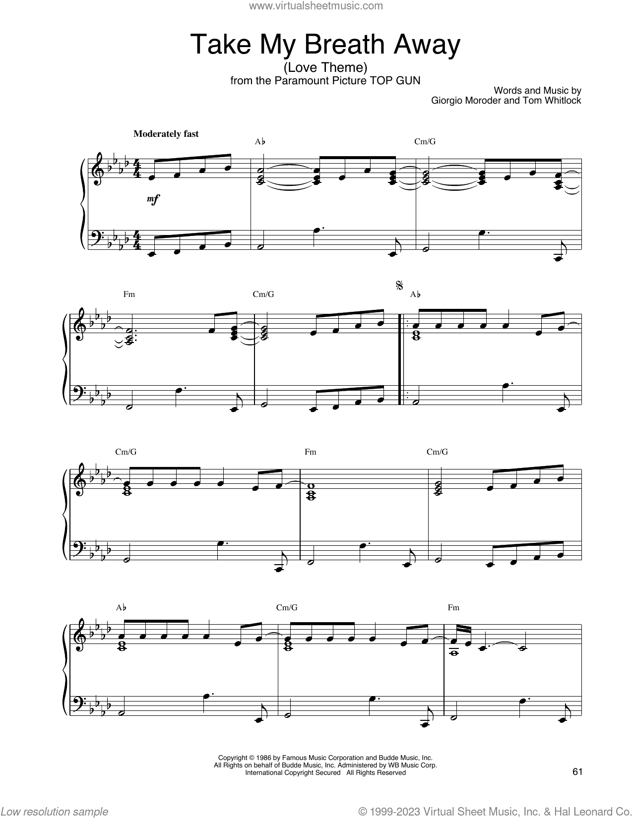 Take My Breath Away (Love Theme)