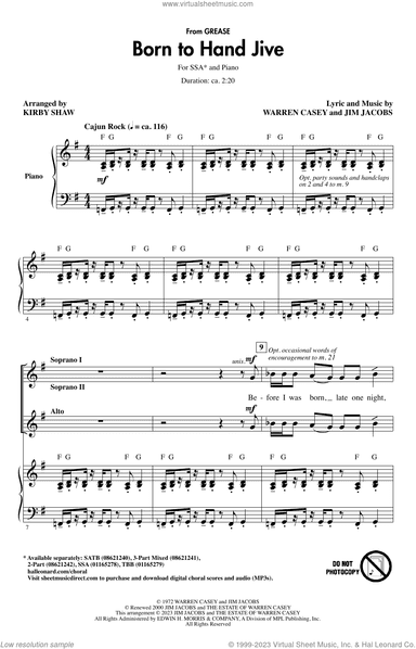 Born To Hand Jive (from Grease) (arr. Kirby Shaw)