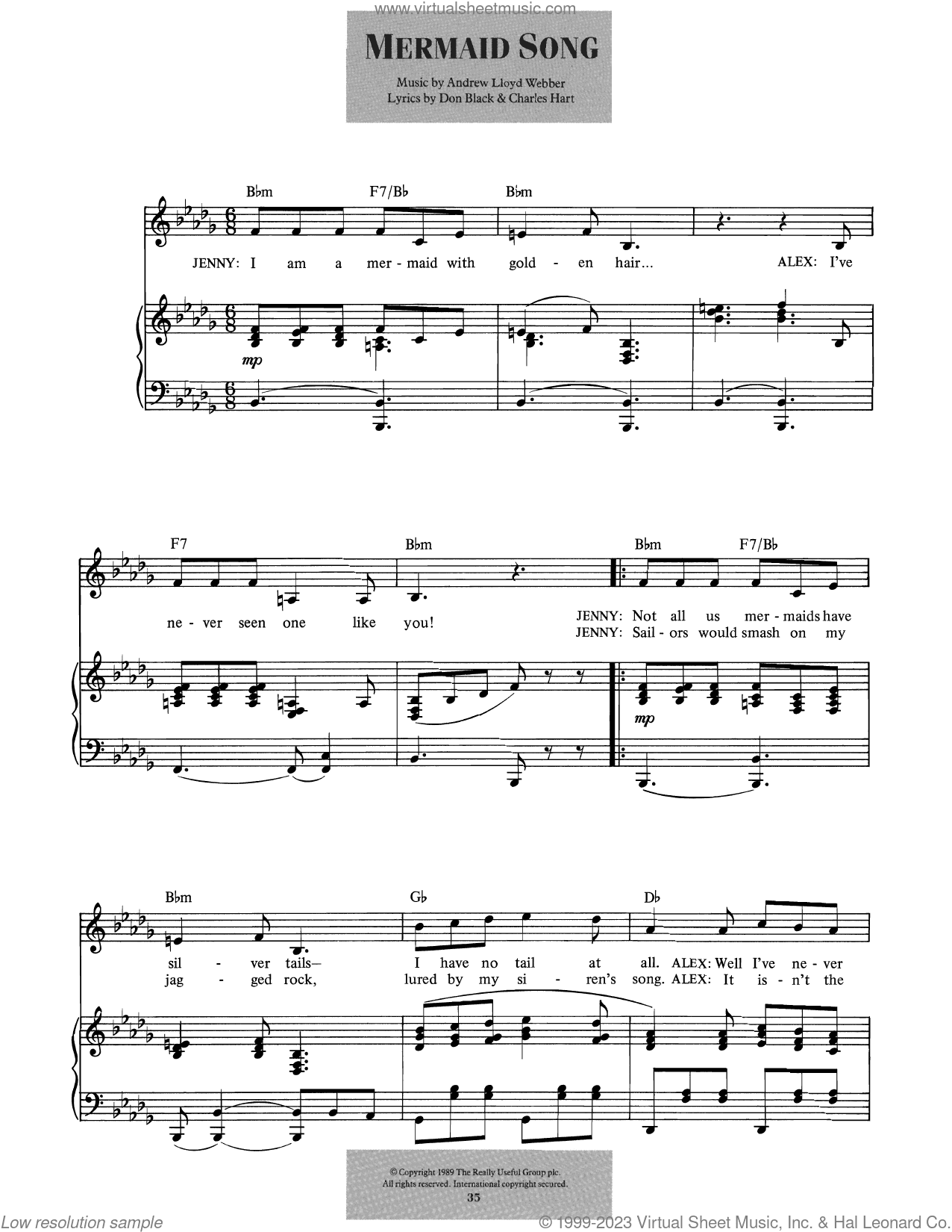 Mermaid Song (from Aspects Of Love)