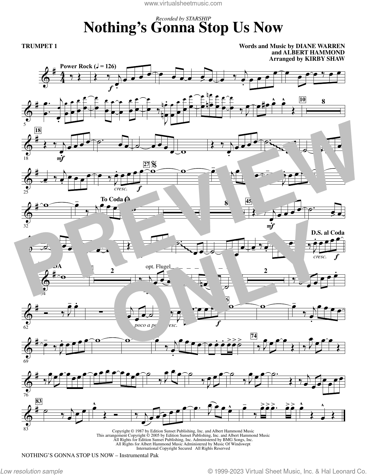 Nothing's Gonna Stop Us Now (arr. Kirby Shaw)