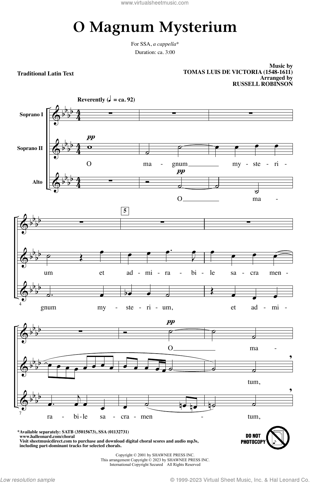 O Magnum Mysterium (arr. Russell Robinson)