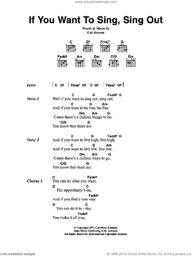 If You Want To Sing Out, Sing Out