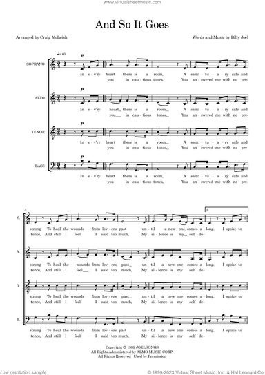 And So It Goes (arr. Craig McLeish)