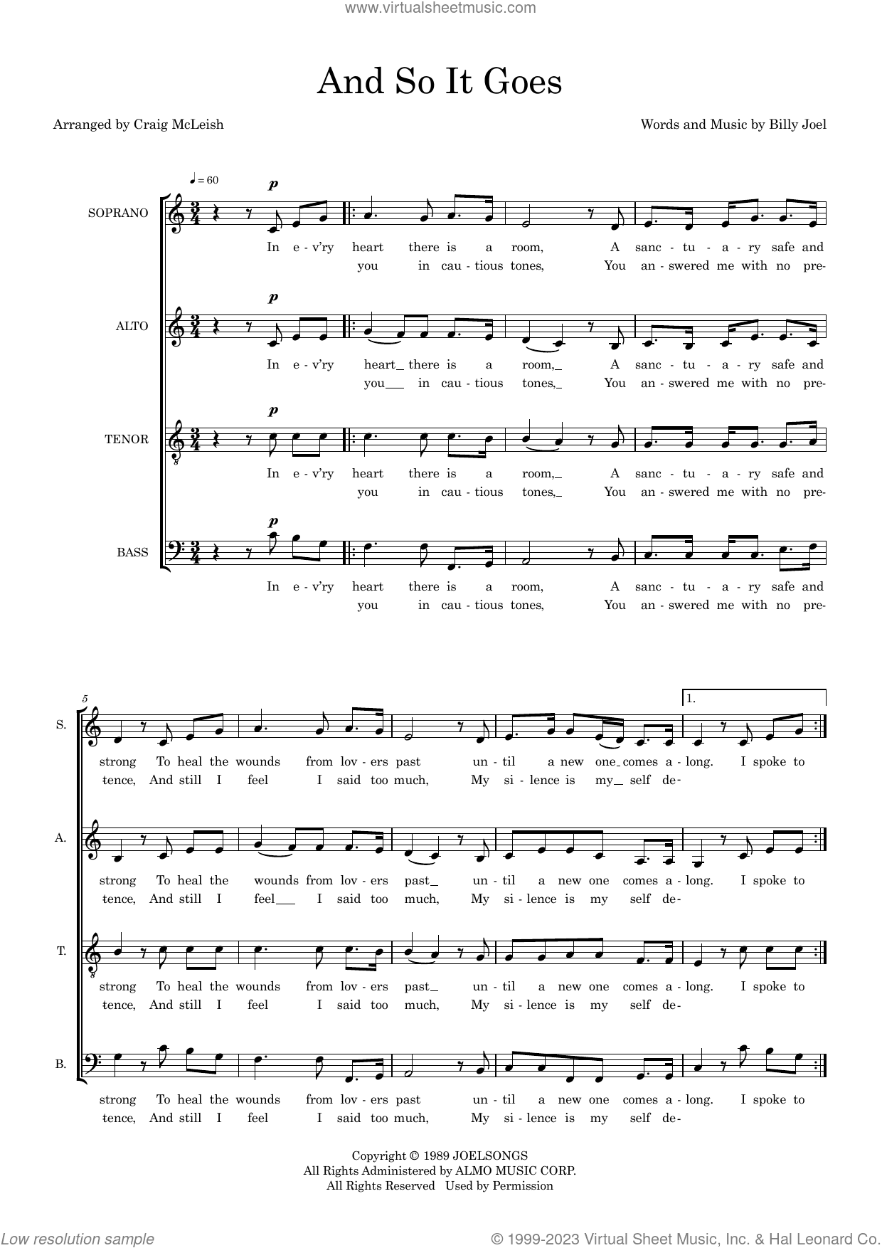And So It Goes (arr. Craig McLeish)