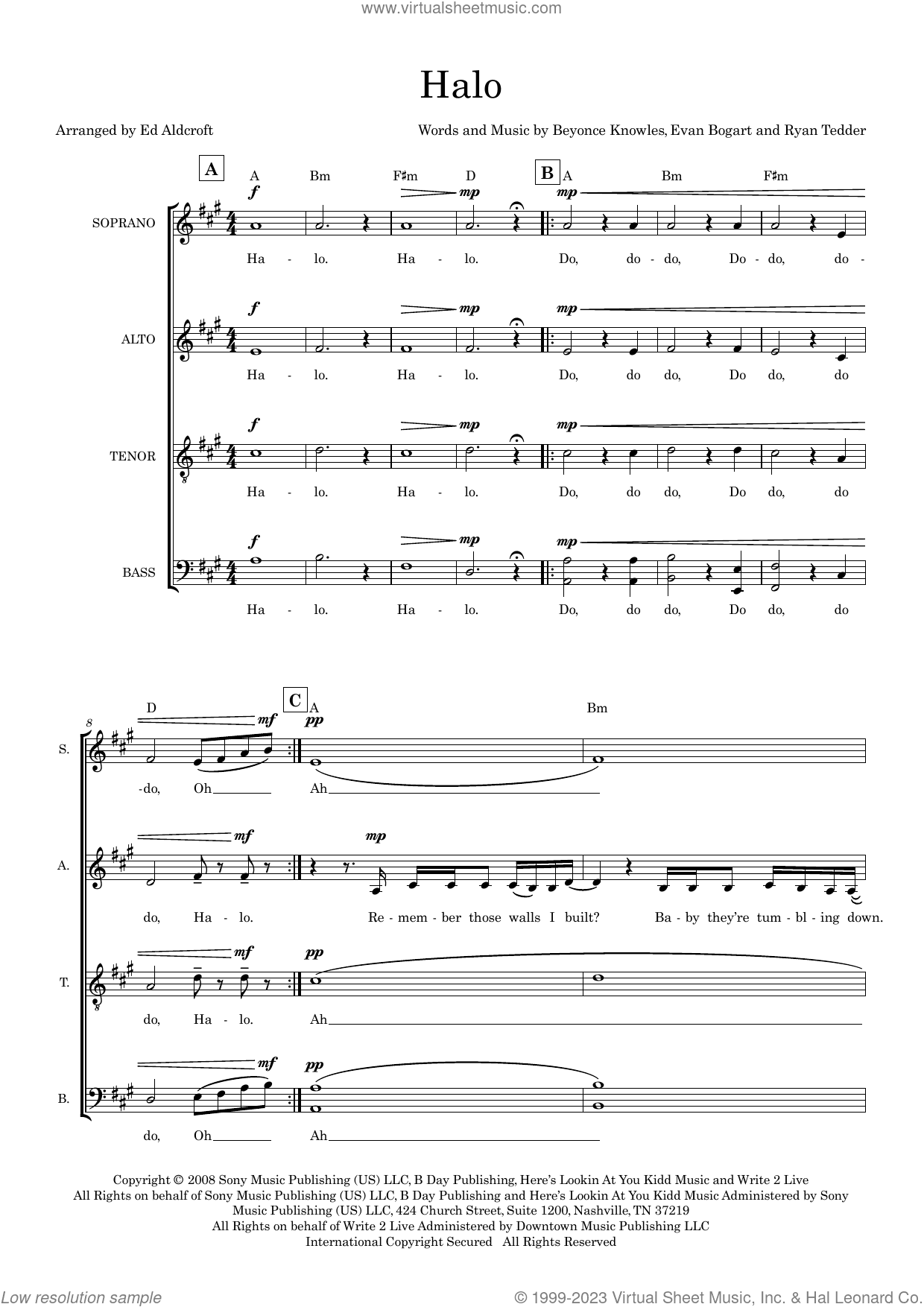 Halo (arr. Ed Aldcroft)