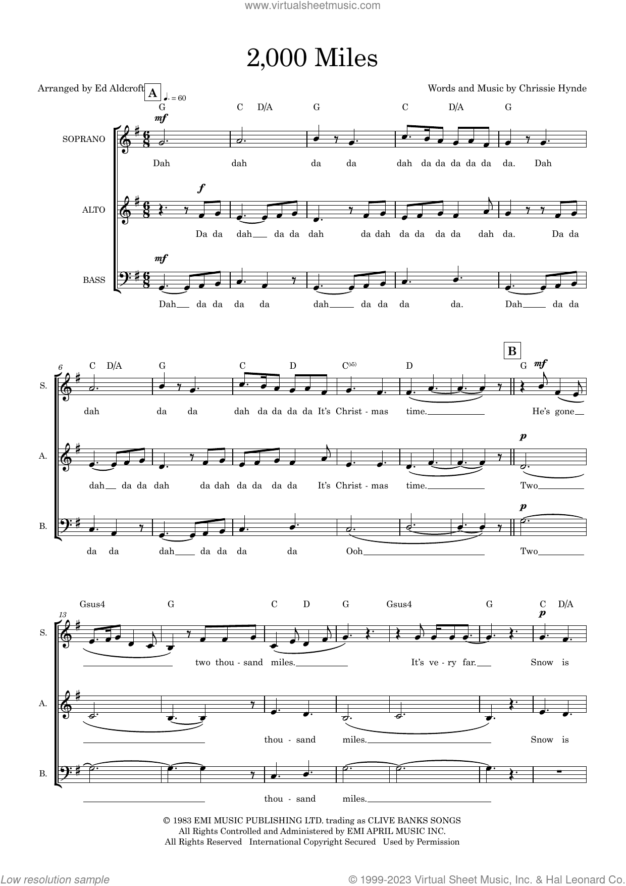 2000 Miles (arr. Ed Aldcroft)