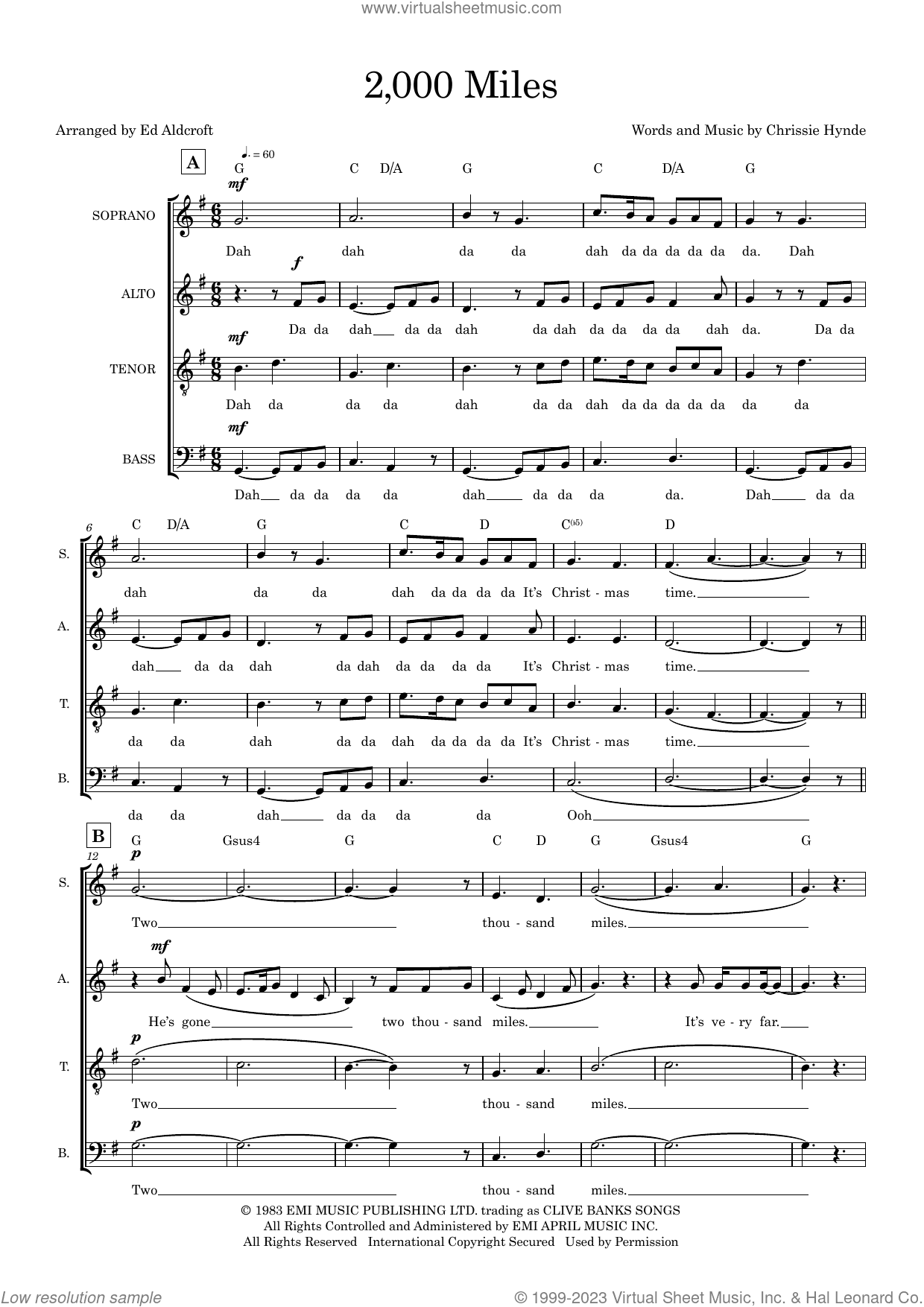 2000 Miles (arr. Ed Aldcroft)