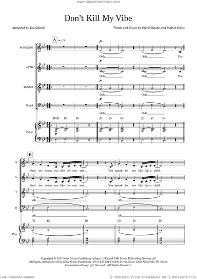 Don't Kill My Vibe (arr. Ed Aldcroft) (COMPLETE)
