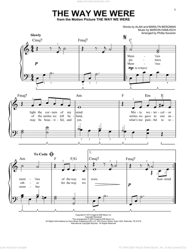 The Way We Were (arr. Phillip Keveren)