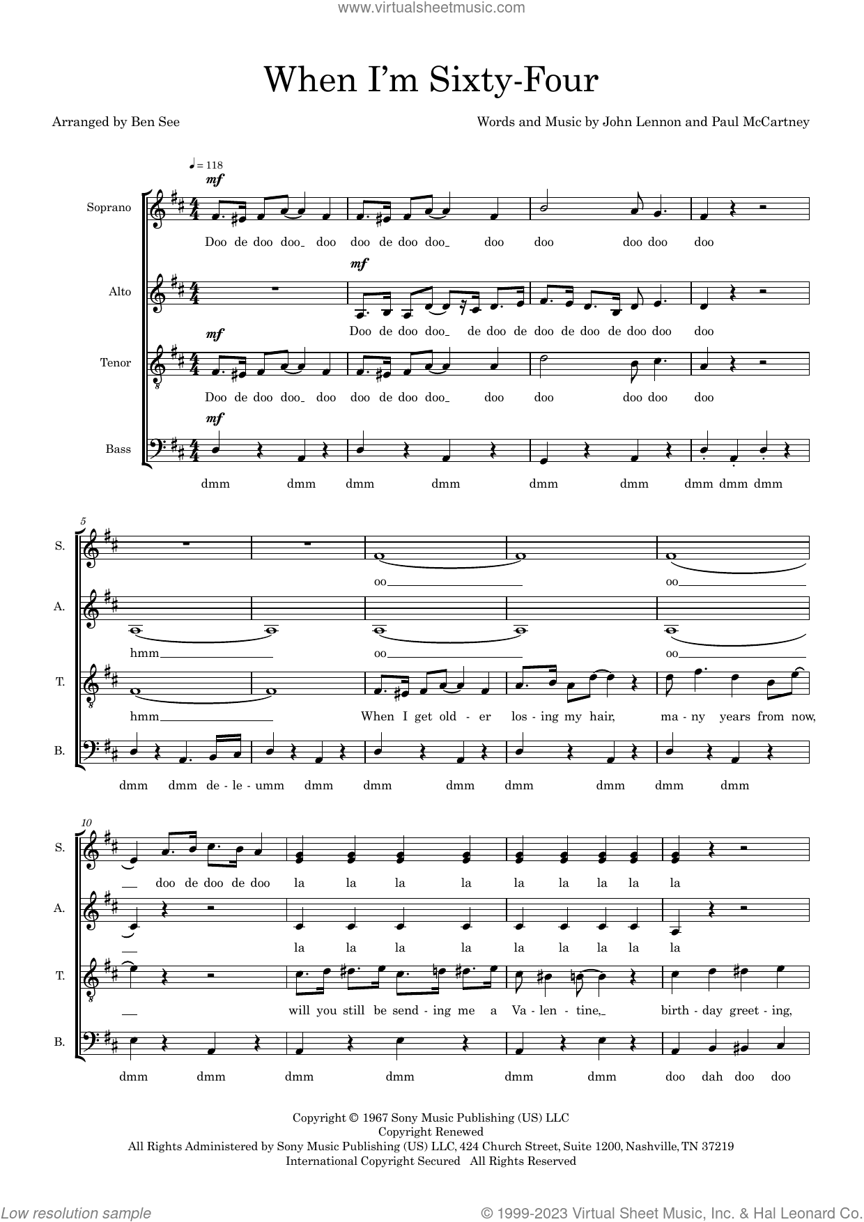When I'm Sixty-Four (arr. Ben See)