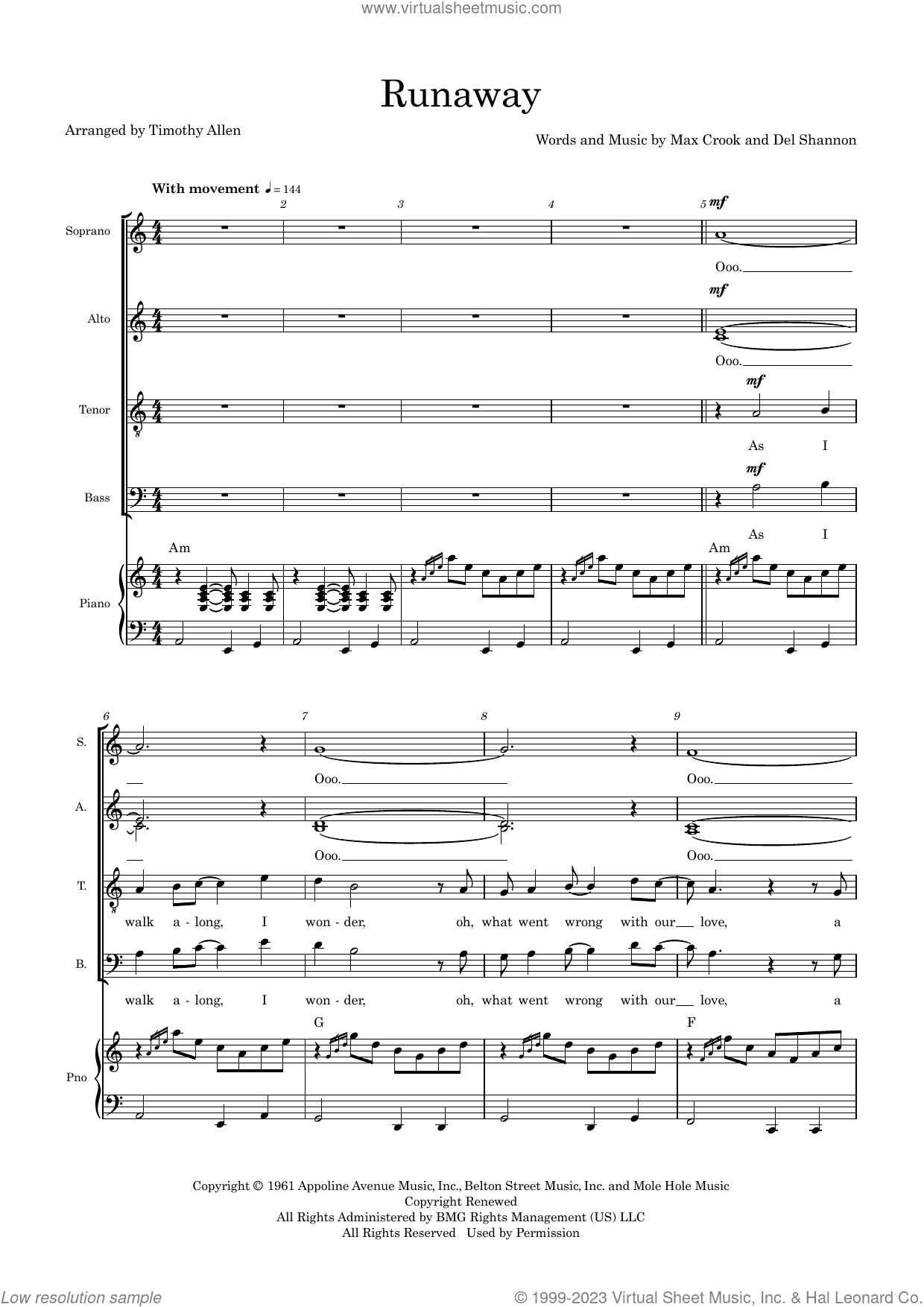 Runaway (arr. Tim Allen) (COMPLETE)