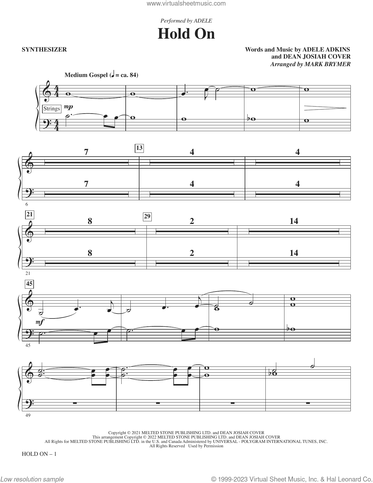 Hold On (arr. Mark Brymer) (complete set of parts)