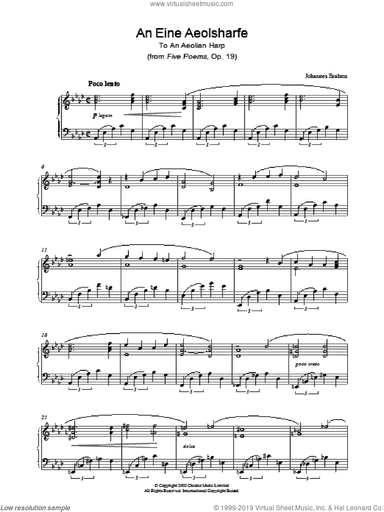 An Eine Aeolsharfe (from Five Poems, Op. 19)