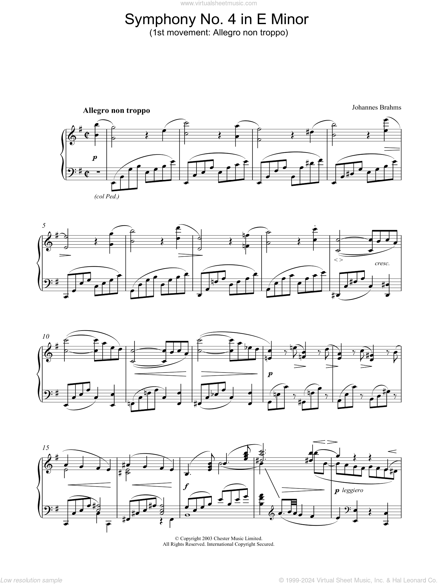 Symphony No. 4 in E Minor (1st movement: Allegro non troppo)