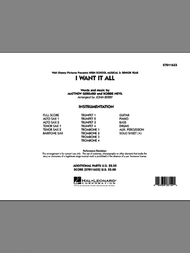 I Want It All (from "High School Musical 3")