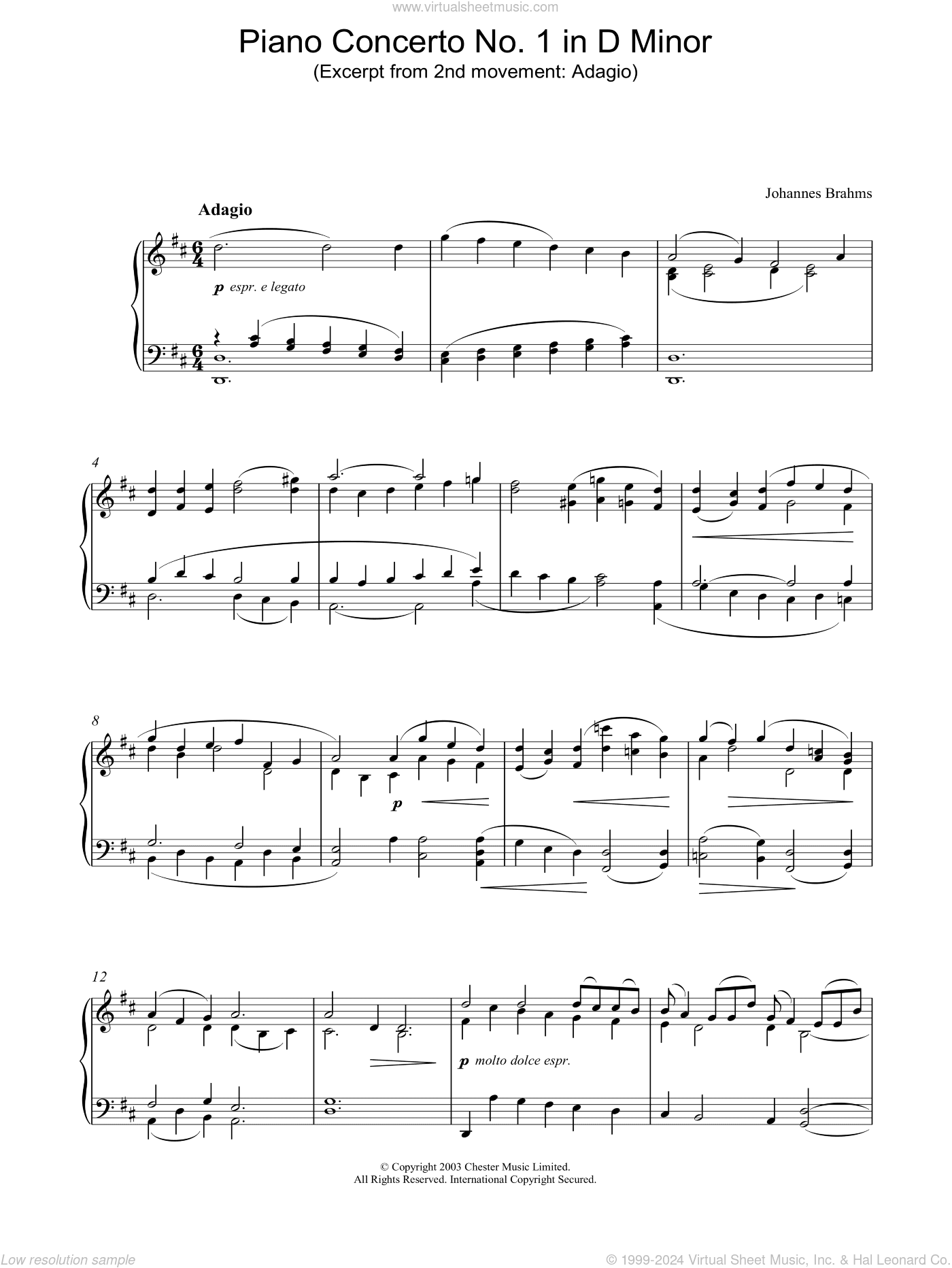 Piano Concerto No. 1 in D Minor (Excerpt from 2nd movement: Adagio)