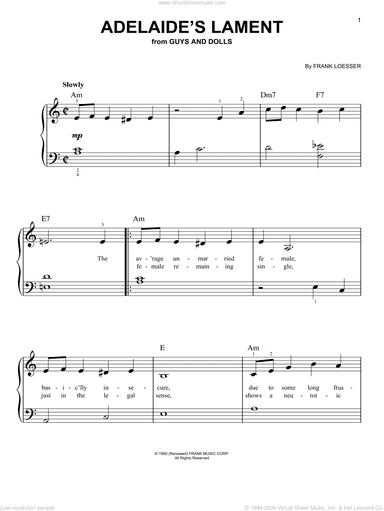Adelaide's Lament (from Guys And Dolls)