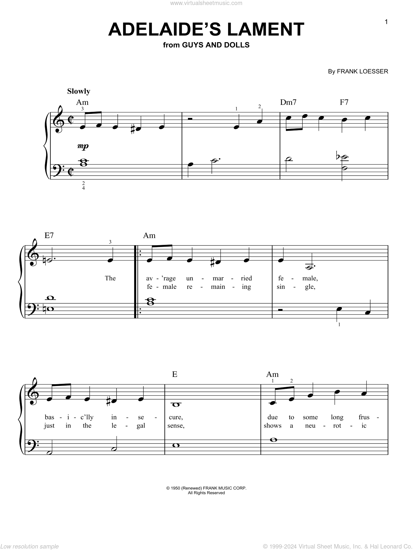 Adelaide's Lament (from Guys And Dolls)