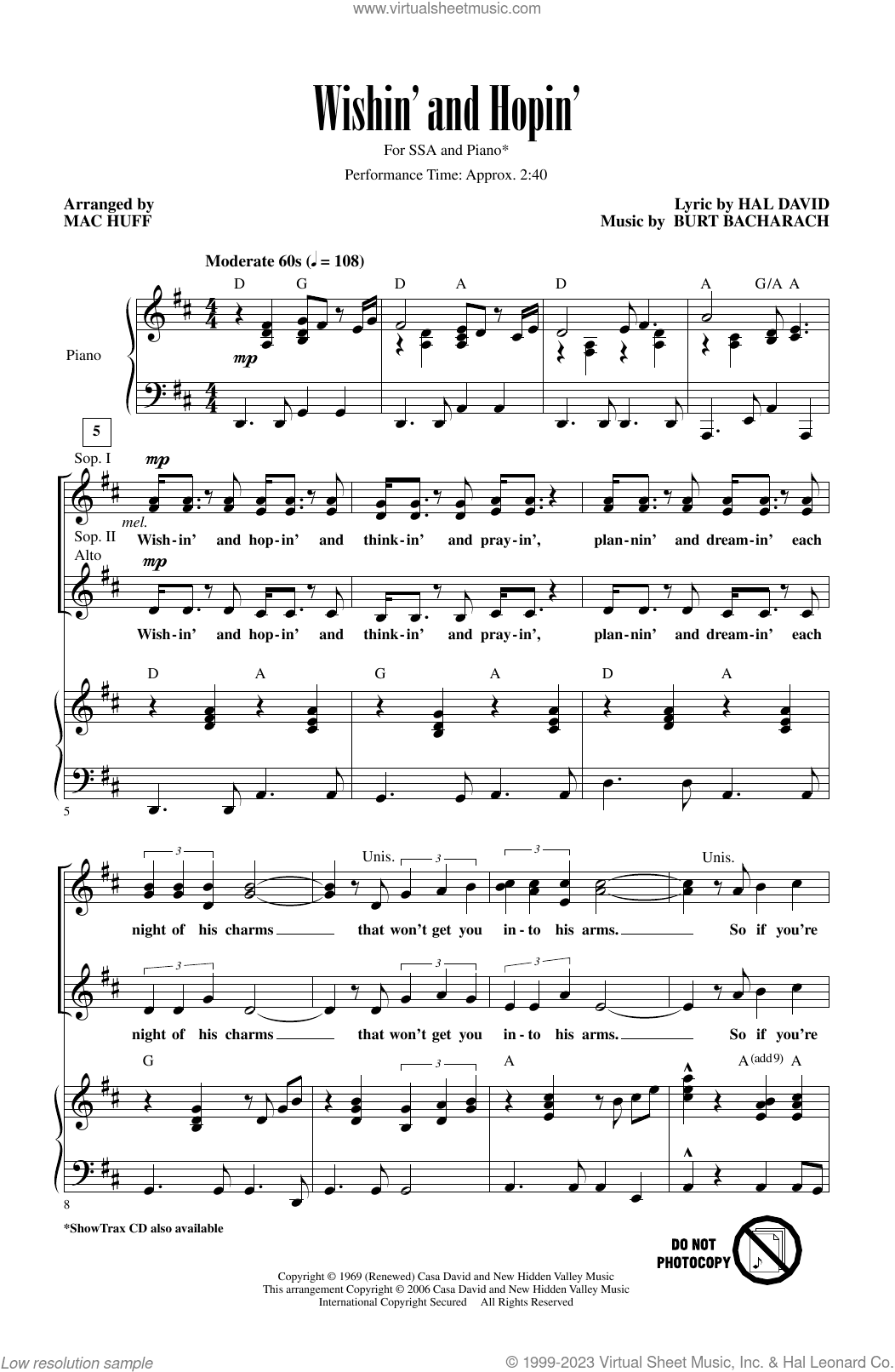 Wishin' And Hopin' (arr. Mac Huff)