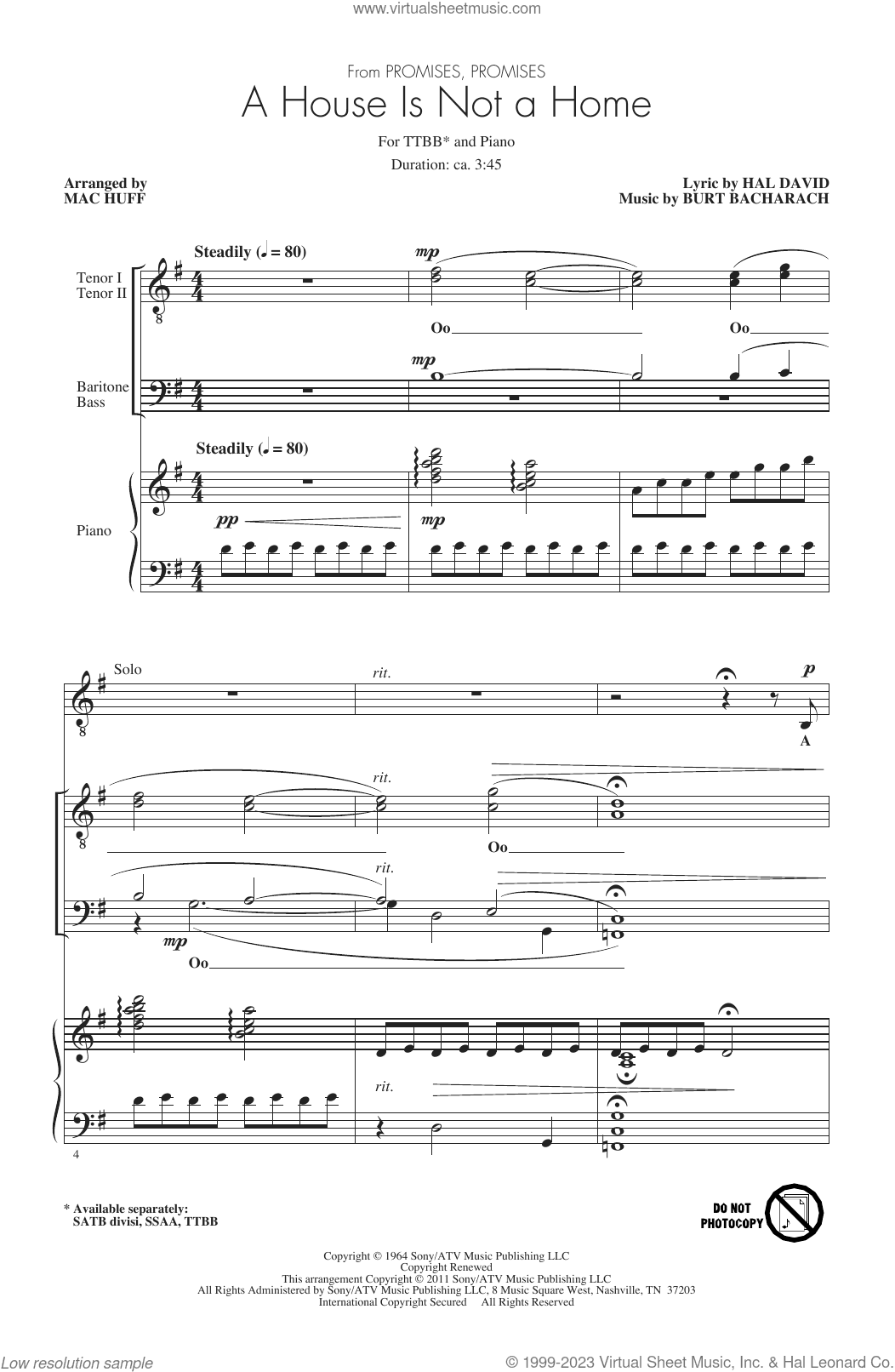 A House Is Not A Home (arr. Mac Huff)