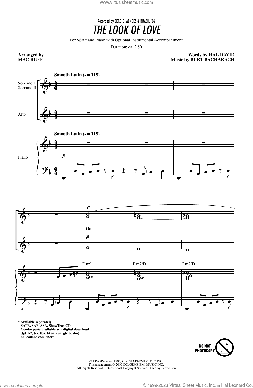 The Look Of Love (arr. Mac Huff)