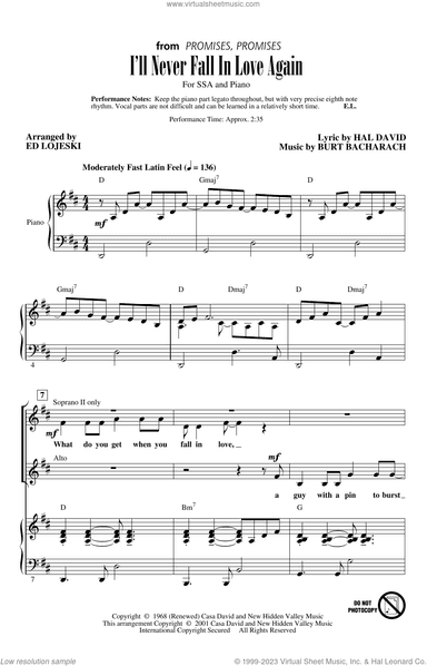 I'll Never Fall In Love Again (arr. Ed Lojeski)