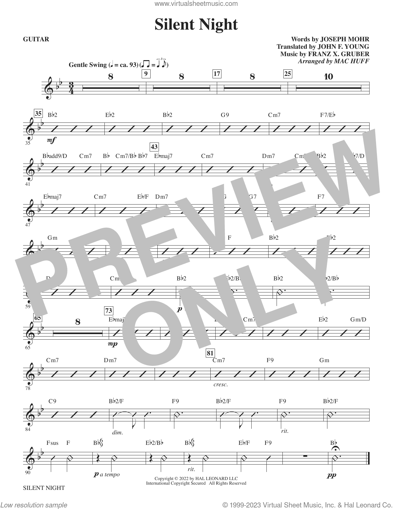 Silent Night (arr. Mac Huff) (complete set of parts)