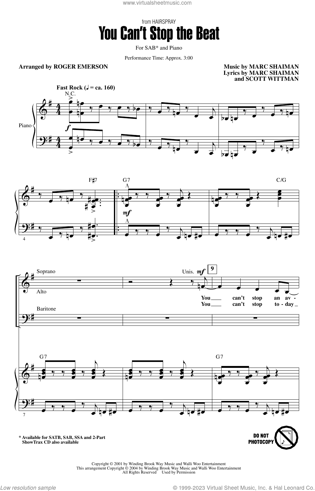 You Can't Stop The Beat (from Hairspray) (arr. Roger Emerson)